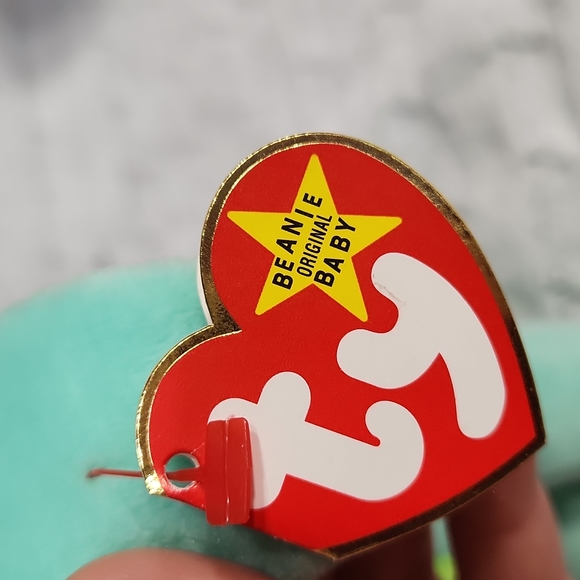 🕸Rare Mint 1996 Ty Hippity Green Bunny Beanie Babies Tag Errors PVC 4119 - Picture 5 of 9